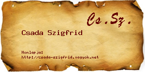 Csada Szigfrid névjegykártya